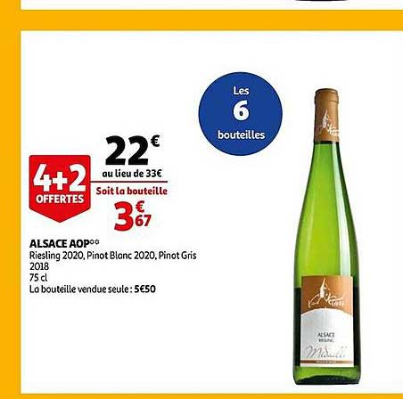 alsace aop riesling 2020, pinot blanc 2020, pinot gros 2018