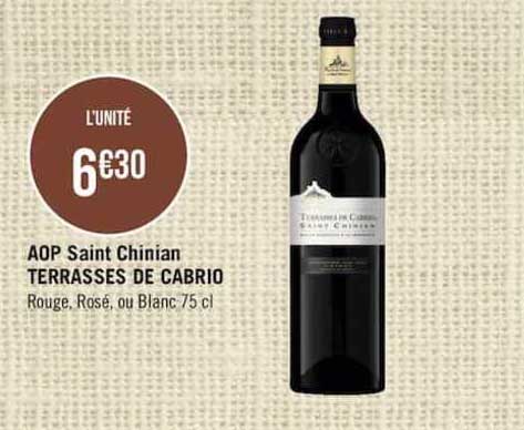 Aop Saint Chinian Terrasses De Cabrio