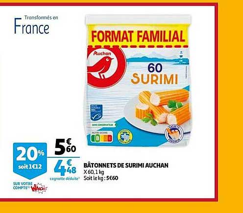 Bâtonnets De Surimi Auchan