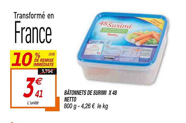 bâtonnets de surimi x48 netto