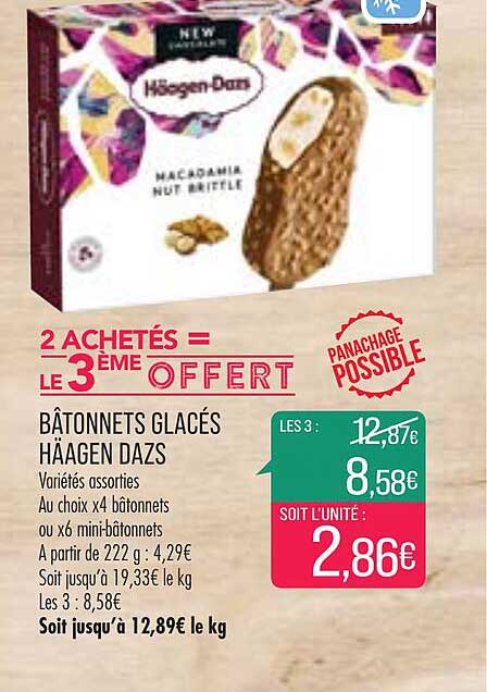 bâtonnets glacés häagen dazs