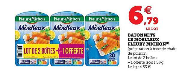 bâtonnets le moelleux fleury michon