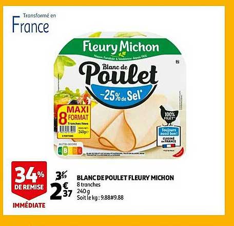 blanc de poulet fleury michon