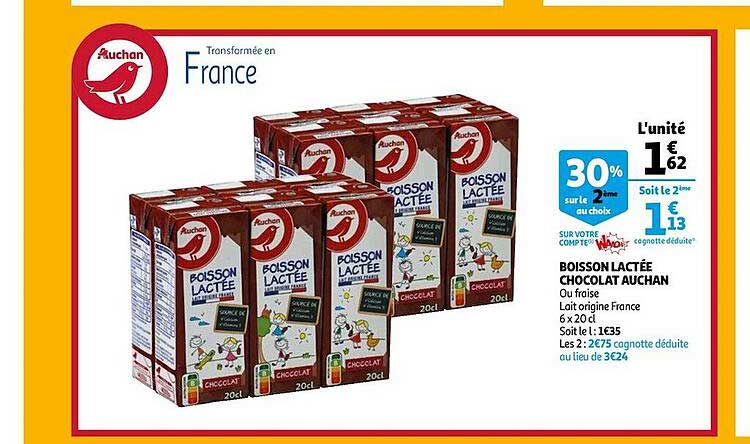 boisson lactée chocolat auchan