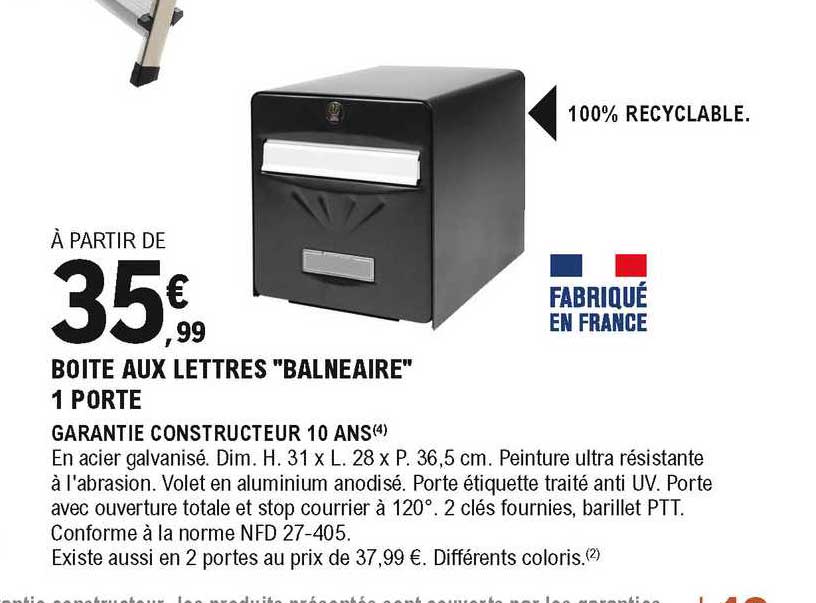 boîte aux lettres "balnéaire" 1 porte