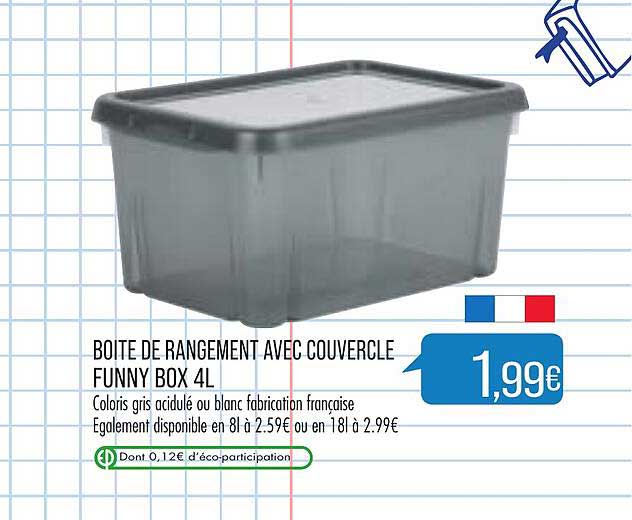 boîte de rangement avec couvercle funny box 4 l