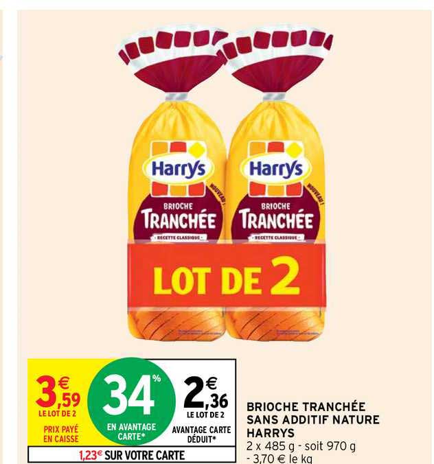 brioche tranchée sans additif nature harrys