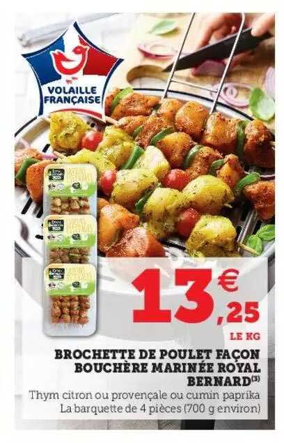 brochette de poulet façon bouhère marinée royal bernard