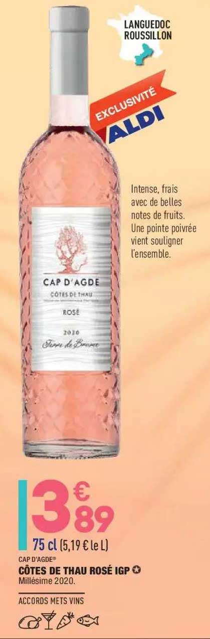 Cap D'agde Côtes De Thau Rosé Igp