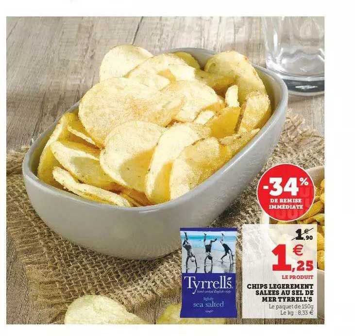 chips légèrement salées au sel de mer tyrell's