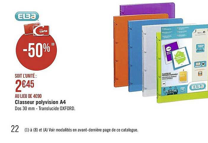 Classeur Polyvision A4 Elba