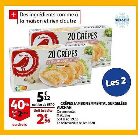 Crêpes Jambon Emmental Surgelées Auchan
