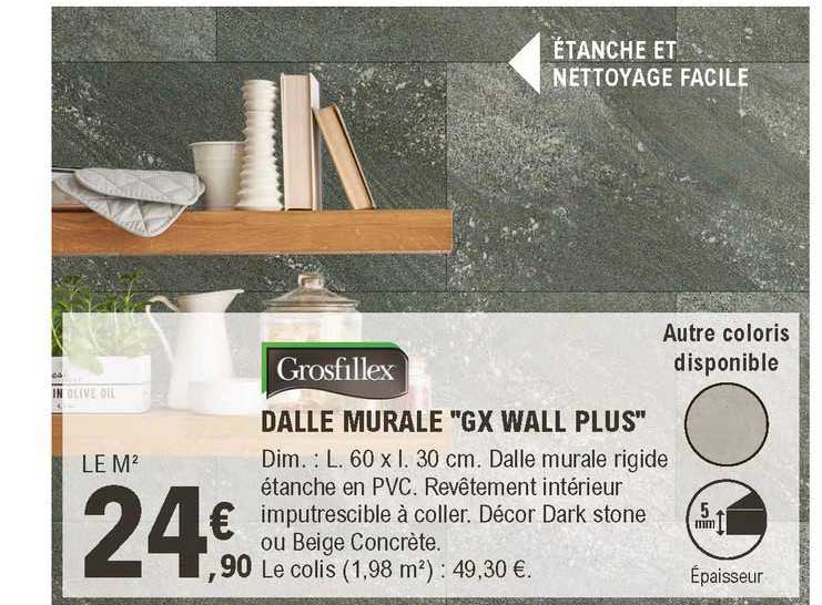 dalle murale "gx wall plus" grosfillex