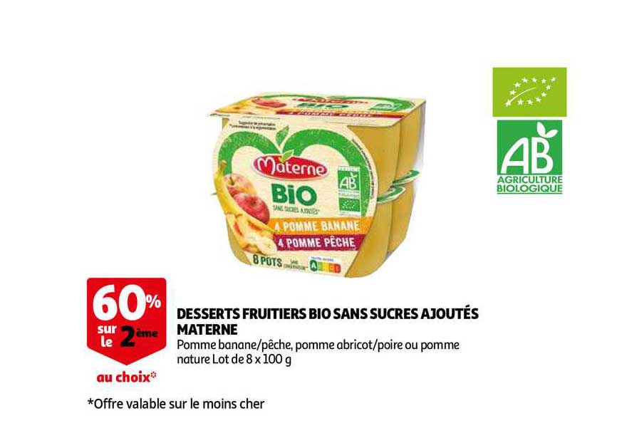 Desserts Fruitiers Bio Sans Sucres Ajoutés Materne