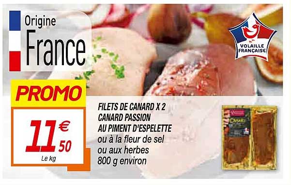 filets de canard x2 canard passion au piment d'espelette