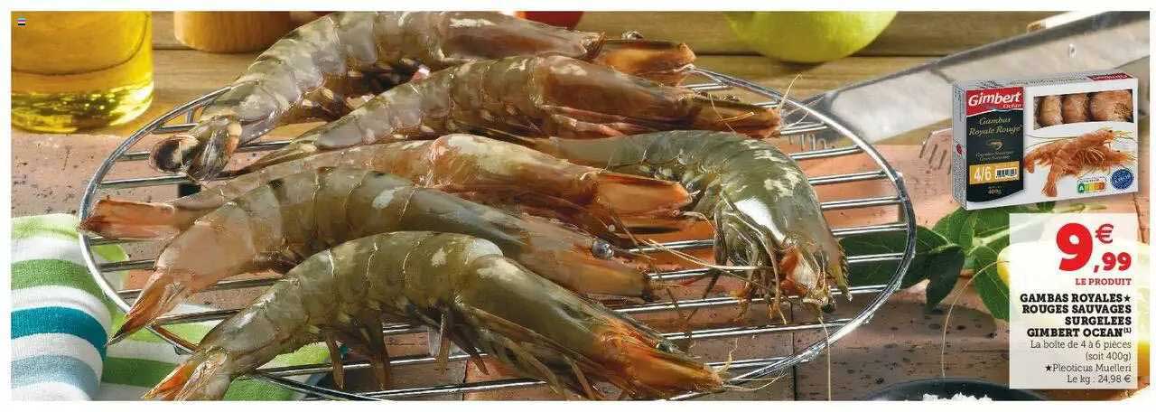 gambas royales rouges sauvages surgelées gimbert ocean
