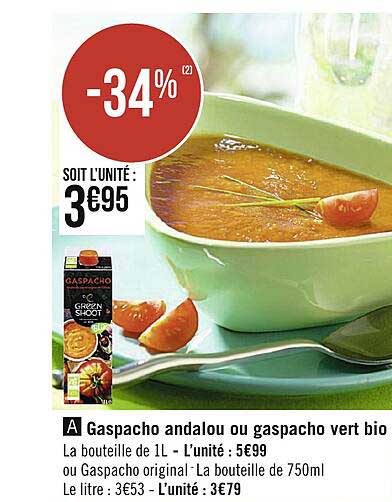 gaspacho andalou ou gaspacho vert bio