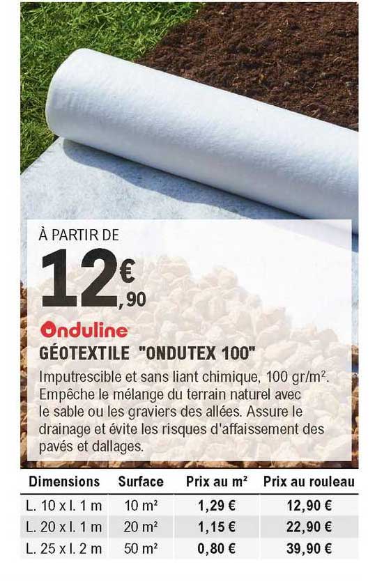 Géotextile "ondutex 100"