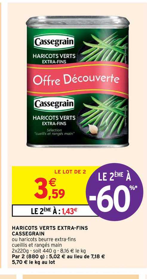 haricots verts extra-fins cassegrain