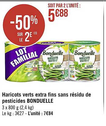 haricots verts extra fins sans résidu de pesticides bonduelle