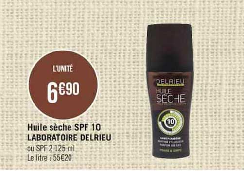 huile sèche spf 10 laboratoire delrieu