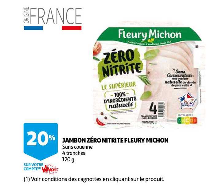 jambon zéro nitrite fleury michon
