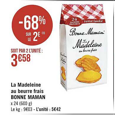 La Madeleine Au Beurre Frais Bonne Maman