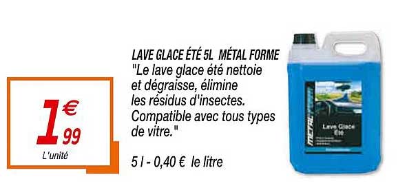 lave glace été 5 l métal forme