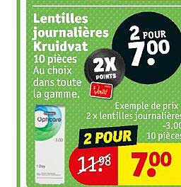 lentilles journalières kruidvat