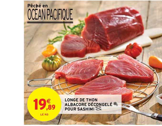 longe de thon albacore décongelé pour sashimi