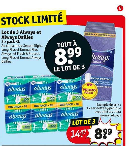 Lot De 3 Always Et Always Dailies