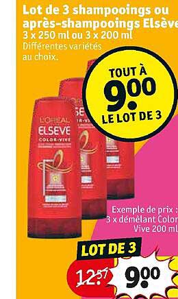 lot de 3 shampooings ou après-shampooings elsève