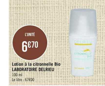 lotion à la citronnelle bio laboratoire delrieu