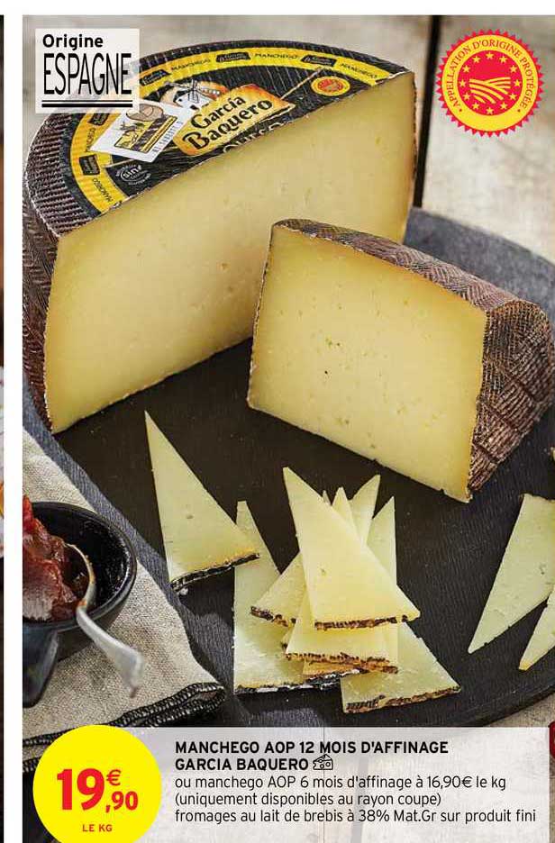 manchego aop 12 mois d'affinage garcia baquero