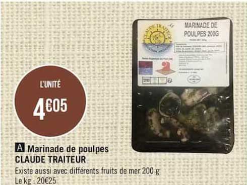 marinade de poulpes claude traiteur