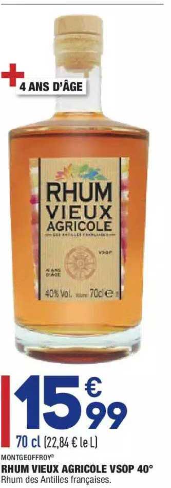 mont geoffroy rhum vieux agricole vsop 40°