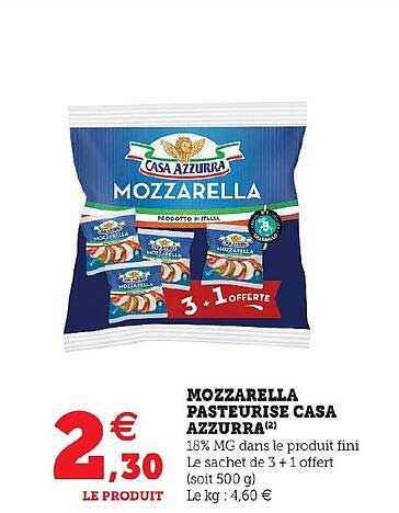 mozzarella pasteurisé casa azzurra