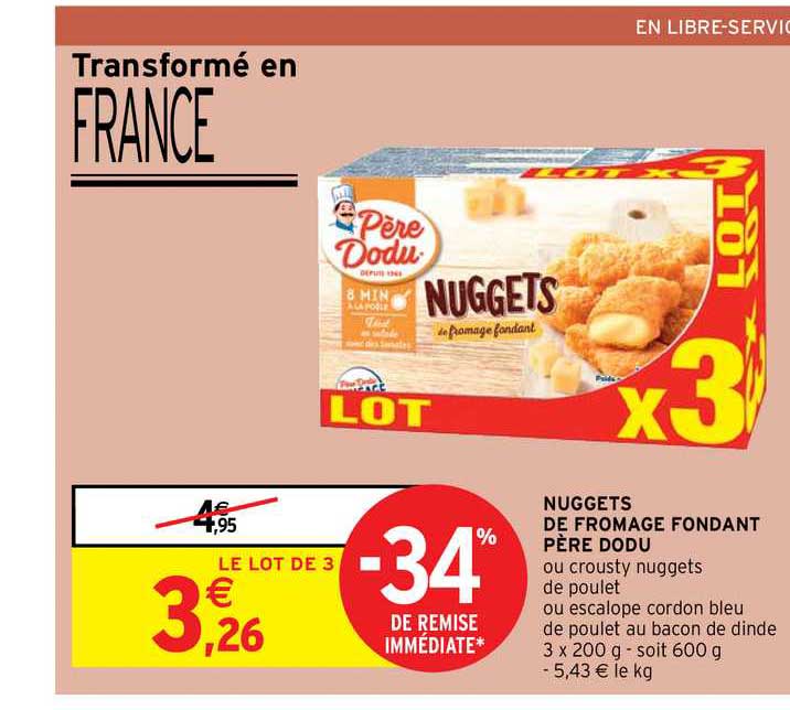 Nuggets De Fromage Fondant Père Dodu