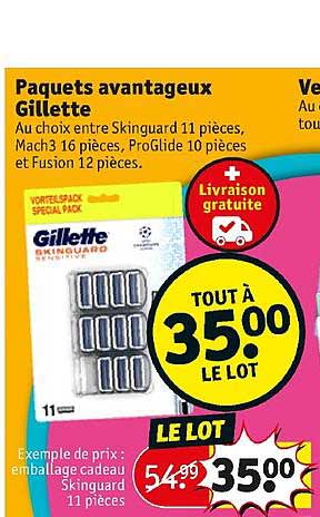 paquets avantageux gillette