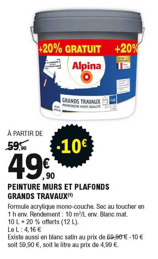peinture murs et plafonds grands travaux