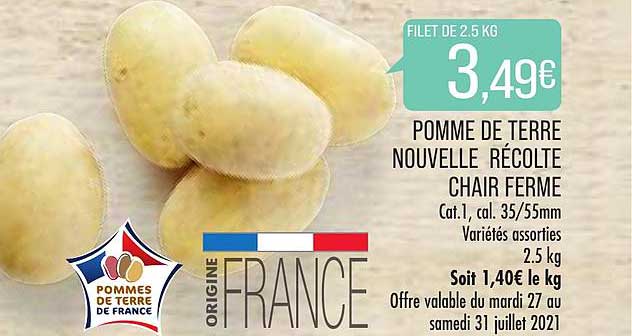 pomme de terre nouvelle récolte chair ferme