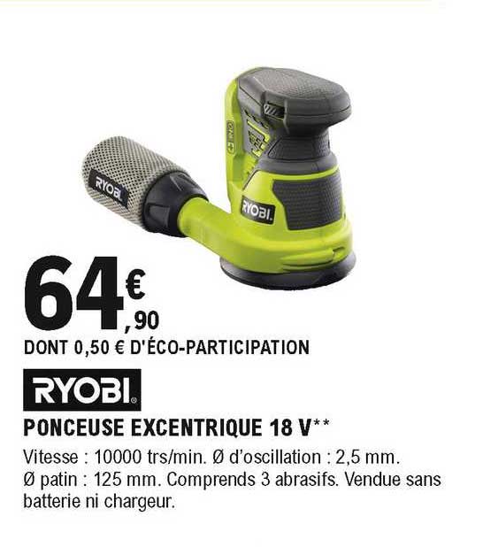 ponceuse excentrique 18 v ryobi