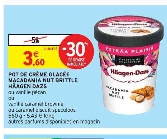 pot de crème glacée macadamia nut brittle häagen dazs