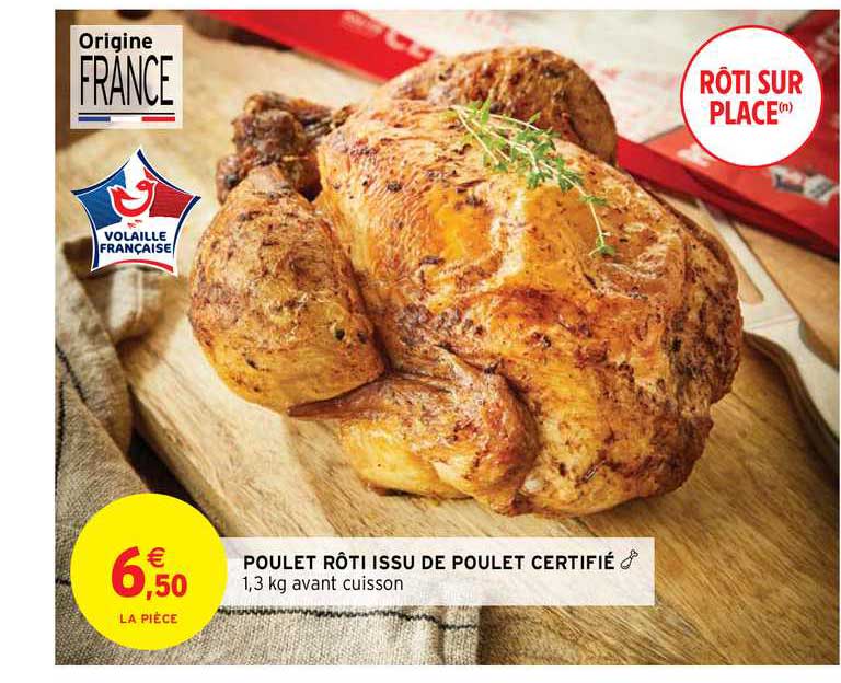 poulet rôti issu de poulet certifié