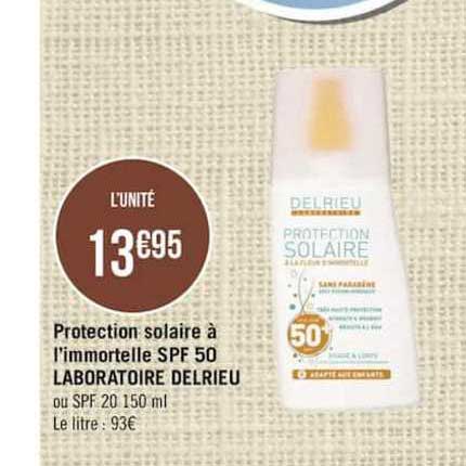 protection solaire à l'immortelle spf 50 laboratoire delrieu