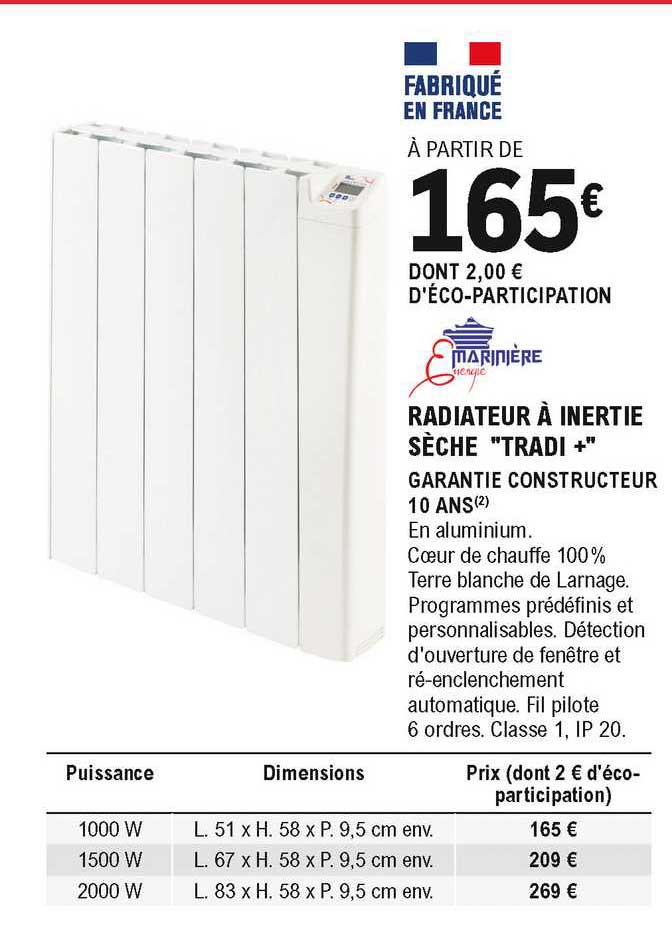 radiateur à inertie sèche "tradi+" marinière