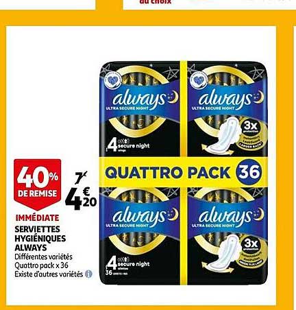 serviettes hygiéniques always