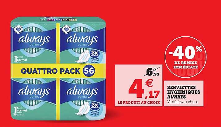 serviettes hygiéniques always