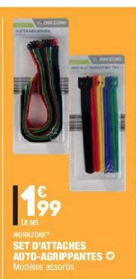 set d'attaches auto-agrippantes workzone