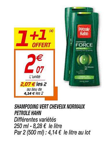 shampooing vert cheveux normaux pétrole hahn